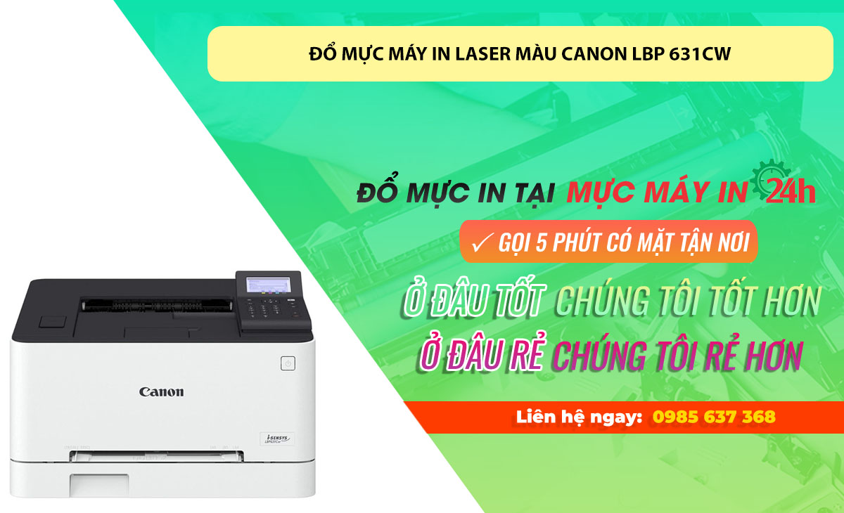 Đổ mực máy in laser màu Canon LBP 631CW tại Hà Nội