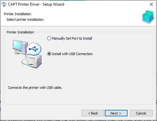 Chọn Install with USB Connection