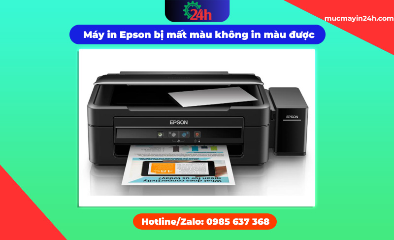 máy in Epson bị mất màu không in màu được